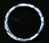 3'' Old China Dynasty Blue White Porcelain Gilt Peony Flower Butterfly Bracelet Peony