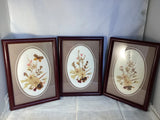 3 Vtg Figi Giftware Handmade Dried Flowers Pictures Dried Flower