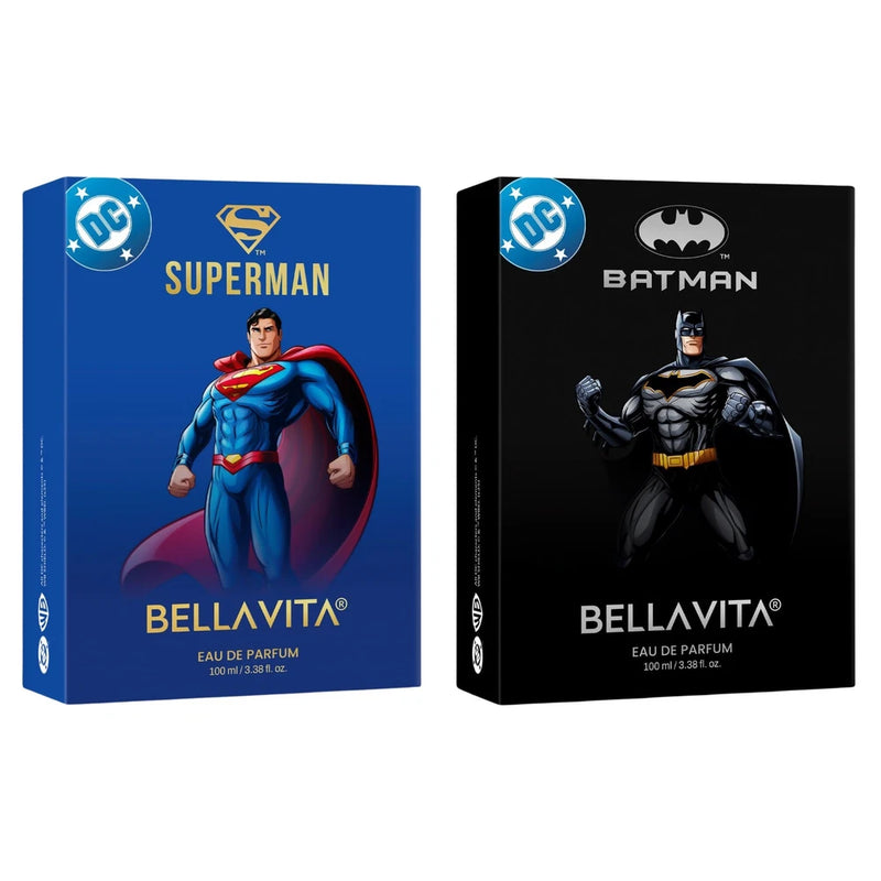 BELLAVITA DC SUPERMAN & BATMAN Long Lasting EDP 2x100ml Perfume for Man For Gift EDP