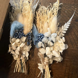 Mini Dried Flower Bouquets Pack of 4 Blue DriedFlower Bouquets Groomsmen and ... Dried Flower