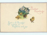 Divided-Back easter CHICKS WITH EASTER LILY FLOWERS : : make an offer r3485 Lily