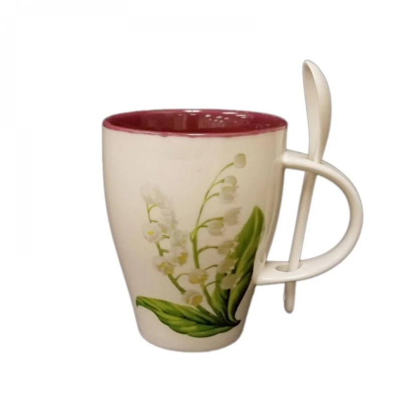 Lily Of The Valley Flower Mug And Spoon Lily