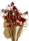 Boho Dried Flower Arrangements 2 Bunches Palm Spears Eucalyptus Seed Pods Decor Dried Flower
