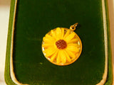 Yellow Flower Daisy Sunflower Black Eye Susan gold tone Pendant 8a 61 Sunflower