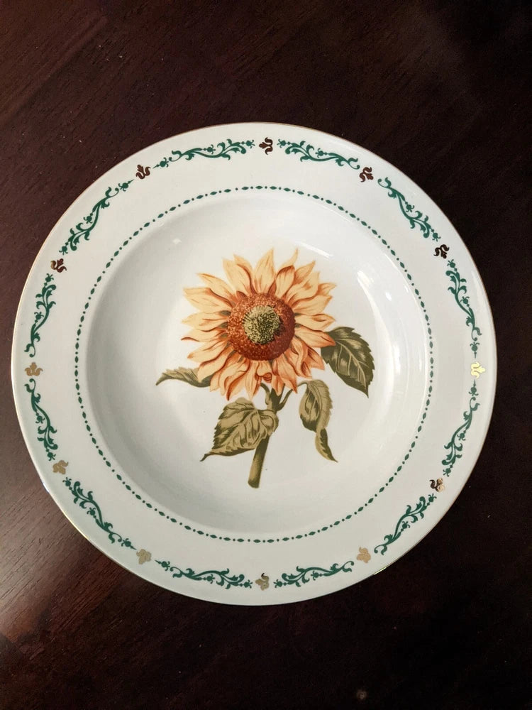 Domestications BIRTH MONTH & FLOWER 8 3/8" RIM SOUP BOWL JULY SUNFLOWER Sunflower