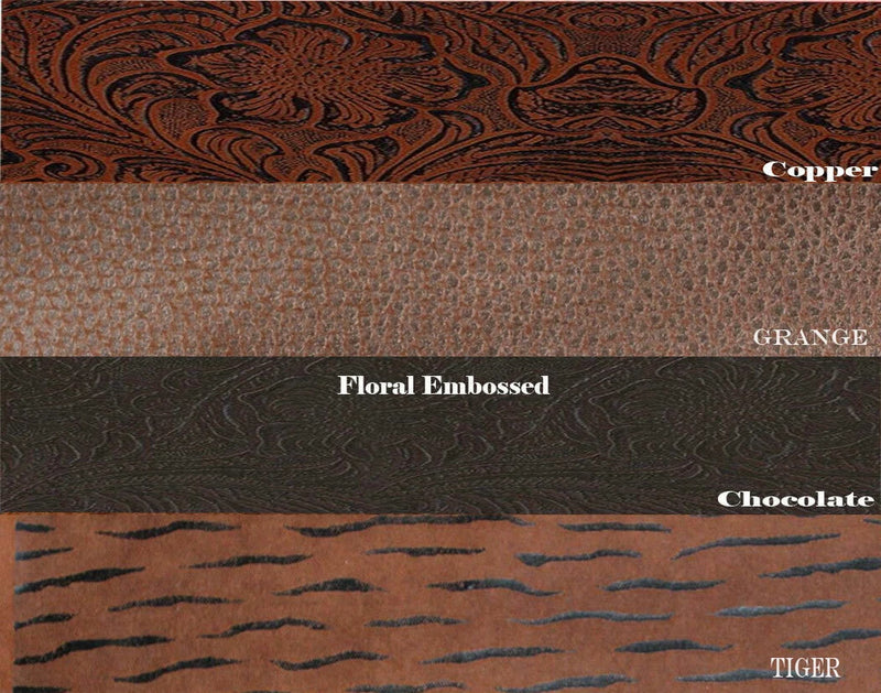 FAUX LEATHER Vinyl Fabric EMBOSSED Tooled Floral 54" W handcaft Sold By the Yard Flowering Plants