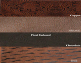 FAUX LEATHER Vinyl Fabric EMBOSSED Tooled Floral 54" W handcaft Sold By the Yard Flowering Plants