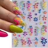 5D Nail Art Stickers Spring Summer Flowers Floral Daisy Decals Decoration SW5133 Daisies