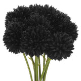 Artificial Flower Heads Silk Chrysanthemum Hydrangea Black Faux 12Pcs Hydrangea