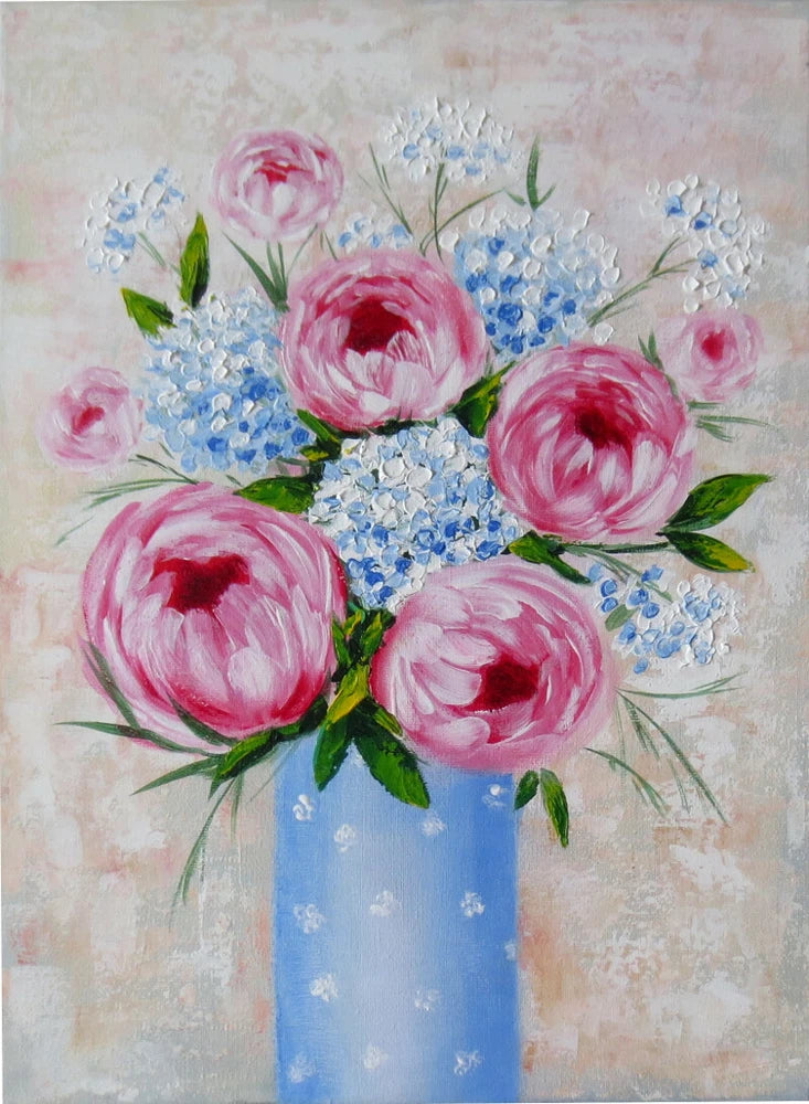 Peonies and hydrangea original painting Hydrangea