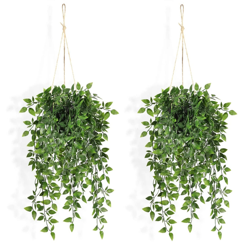 Fake Hanging Plants Indoor - 2 Pack Faux Greenery Plant for Home Decor Artifi... Green Plant