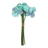 Artificial Ball Hydrangea Silk Flower with Bendable Stems, Blue Dried Flower