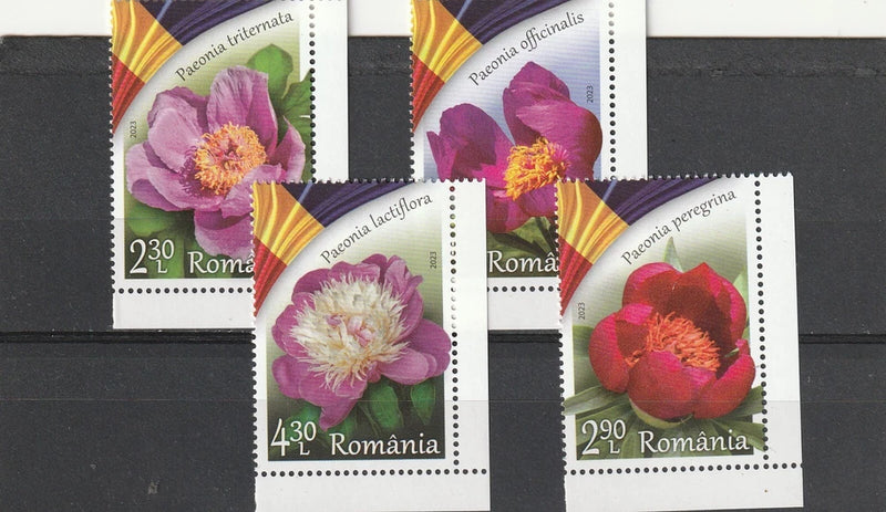 Romania STAMPS 2023 BUJORUL PEONY NATIONAL FLOWER MNH POST SET Peony