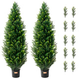2 Pack 4ft Artificial Cedar Topiary Tree Faux Plant UV Decor In/Outdoor Green Plant