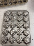 NORDIC WARE  Tea Cakes Pan Petits Fours Pan 20 Flowers 2 Cups Roses Sunflower Sunflower