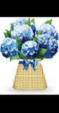 [2 Pack] Paeone Paper Pop-Up Flower Bouquet, 12 Inch, Nantucket Hydrangeas Hydrangea