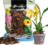 Orchid Bark 1qt, Natural Pine Bark Mulch for Plants, Great for Orchids, Succulen Orchids