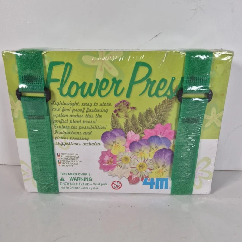 Flower press kit in green-and-yellow box with 4ml dried flower contents