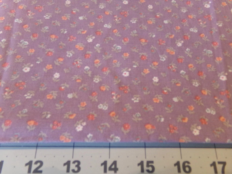 3/4 YD X 44" VINTAGE LILAC CALICO W/ SMALL FLORAL COTTON NEW#6522 Flowering Plants