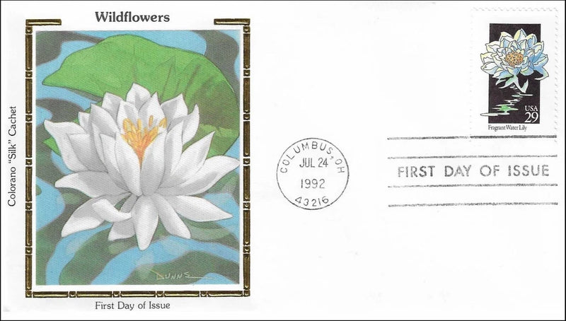 Fragrant Water-Lily Nymphaea Odorata Wildflower Botany USA Colorano FDC 1992 Lily