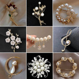 Retro Bouquet Pearl Crystal Flower Brooch Pin Women Wedding Party Jewelry Gift Bouquet