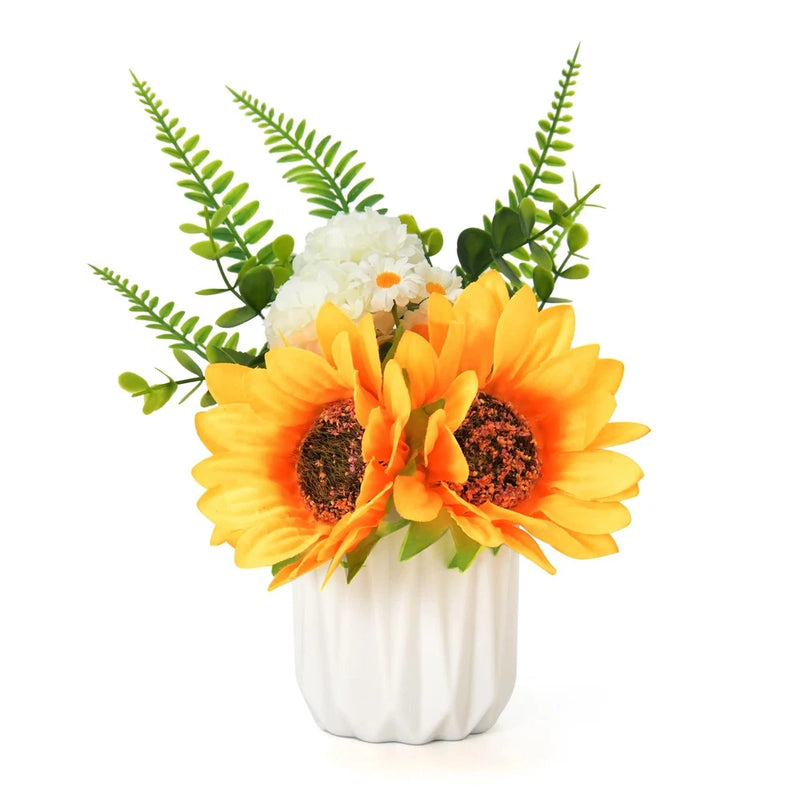 Sunflowers Artificial Flowers, Fake Sunflowers in Vase for Table Centerpieces... Bouquet