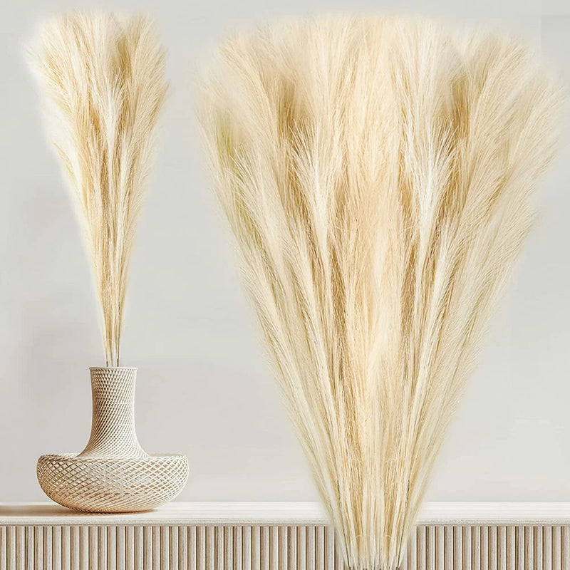 Faux Pampas Grass Decor Tall  Fluffy & Tall 110cm/43in (Cream Color) Pampas Grass