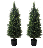 Artificial Topiary Tree - 2 Pack 31Inch Artificial Cedar Topiary Trees, UV Pr... Green Plant