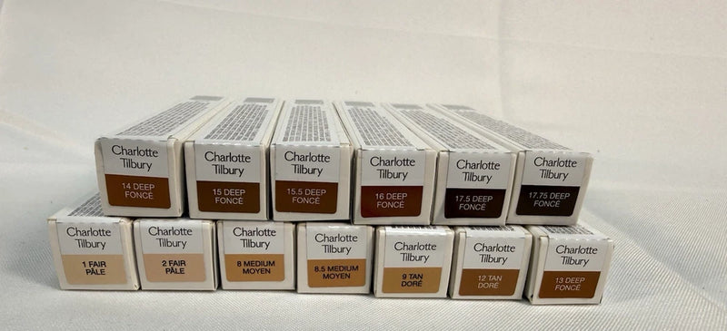 Charlotte Tilbury Beautiful Skin radiant concealer boxed shades, assorted tones