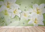 3D Hand Drawn Lily Flower Self-adhesive Removable Wallpaper Murals Wall 277 Lily
