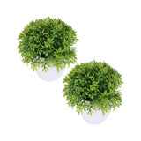 2PCS Simulated Plant Bonsai False 32 Mesh Bamboo Grass Plant Adornment (Green) Green Plant