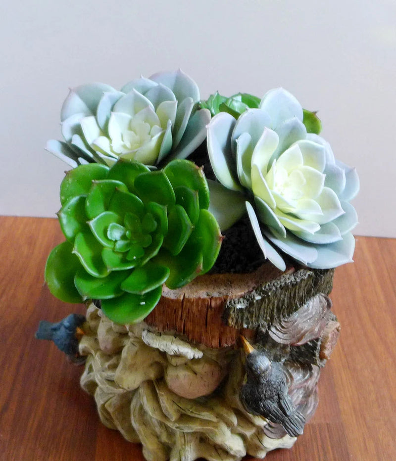 2 Colors Big # Snow Lotus Artificial Succulents Home Decoration Set of 4 Green Plant