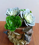 2 Colors Big # Snow Lotus Artificial Succulents Home Decoration Set of 4 Green Plant