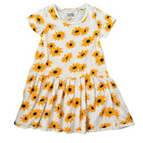 Harper Canyon Sunflower Dress White Yellow Floral Knit Girls Size 5 Sunflower