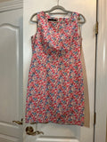 Brooks Brothers Hydrangea Spring Floral Cotton Sheath Dress pink 8 Hydrangea
