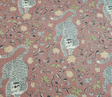 Theodore in Rosemadder BTY Richloom 55% Linen / 45% Rayon 54" Wide Tiger Flowering Plants