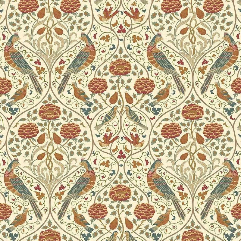 Free Spirit - Original Morris & Co - Seasons By May Large - Linen, Fabric BTY Flowering Plants