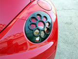 06-10 VW VOLKSWAGEN BEETLE DAISY FLOWER TAIL LIGHT PAINTABLE BLACK 2PC COVERS Daisies