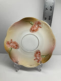 Carnation Flowers Floral Design Gold Rim Ring 5.75" Scalloped Edge Saucer Carnation