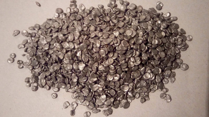 Silver-gray metal alloy pellets, loose 200g granules