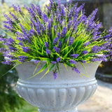 22 Pcs Artificial Outdoor Flowers UV Resistant Lavender Fake Greenery Plants ... Green Plant