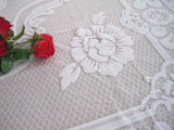 Last@Lovely Peony Flower Ivory Sheer Table Cloth L Peony