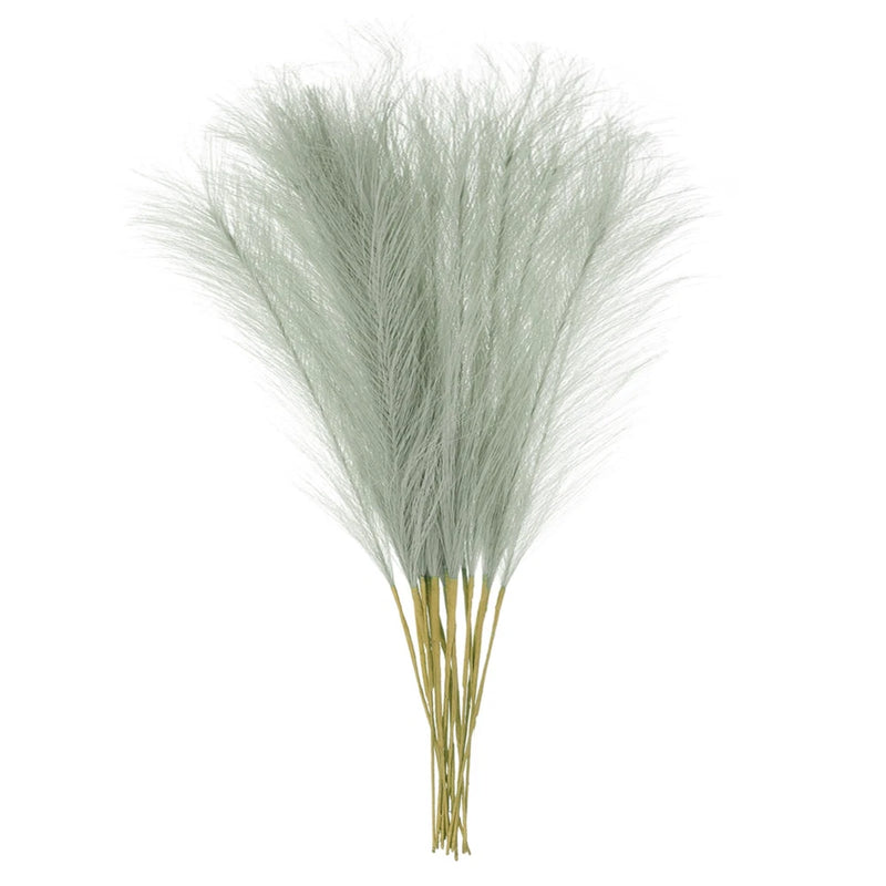 25pcs Faux Pampas Grass 21 Inch Artificial Pampas Grass Light Grey Pampas Grass