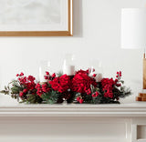 Nearly Natural 4659 Hydrangea Holiday Candelabrum Centerpiece Hydrangea
