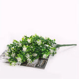 Milano Grass Eucalyptus Plants Plastic Wedding Display Artificial Flower 7 Fork Green Plant