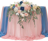 Dusty Rose & Navy Blue Flower Swag Set for Wedding Sweetheart Table Decor Hydrangea