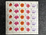 (2023) Full Sheet UK GB Stamps MNH Flowers TULIP PEONY NASTURTIUM ROSE DAHLIA Peony