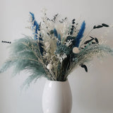 Natural Dried Pampas Grass Bouquet, 17" Blue Pampas Grass, Lavender Decor, Bohem Pampas Grass