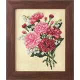 Cross Stitch Kit - Seasonal Flower Arrangement Carnation and Lily of the Valley Carnation