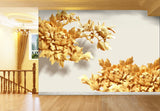 3D Peony Flower ZHUA3701 Wallpaper Wall Murals Removable Self-adhesive Amy Peony